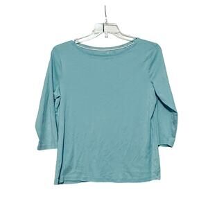 Talbots Pima Cotton 3/4 Sleeve Crewneck Tee, Size XL